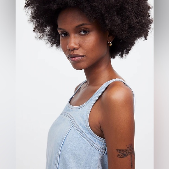 NWT Madewell Denim A-Line Sleeveless Mini Dress - Picture 5 of 15